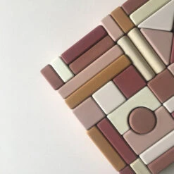 SABO Concept | Castle Building Blocks Pink & Mustard -Simple Play Stories SABO Concept Castle Building Blocks Pink Mustard