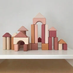 SABO Concept | Castle Building Blocks Pink & Mustard -Simple Play Stories SABO Concept Castle Building Blocks Pink Mustard 3