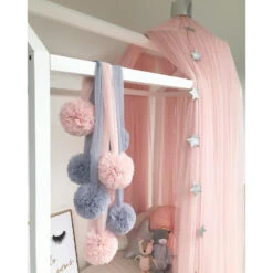 Spinkie Baby | Pom Garland | Grey 8 Spinkie Baby | Pom Garland | Grey -Simple Play Stories Spinkie Baby Dreamy Canopy Light Pink 2
