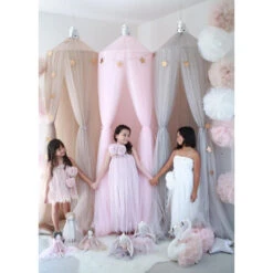 Spinkie Baby | Princess Canopy | Grey -Simple Play Stories Spinkie Baby Dreamy Princess Canopy Nude Grey Pink Extra Long Tulle 2 266f2d58 0e00 46d5 91f8 aaa10f596a5b