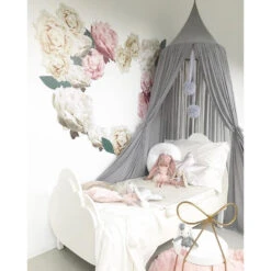 Spinkie Baby | Pom Garland | Grey 7 Spinkie Baby | Pom Garland | Grey -Simple Play Stories Spinkie Baby Sheer Canopy Smoke Grey 2