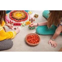 Grapat | Mandala | Red Fire 36 Pieces -Simple Play Stories grapat mandala fire red orange pink wooden toy set 3