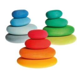 Grimm's | Pebbles River -Simple Play Stories grimms building set timber toy pebbles all colours 2