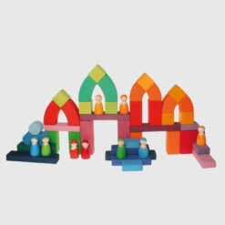 Grimm's | Romanesque Building Set -Simple Play Stories grimms romanesque building block set 6