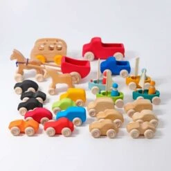 Grimm's | Small Truck Blue -Simple Play Stories grimms small truck blue wooden toy 4