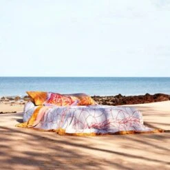 Kip And Co X Bábbarra | Kunkurra | Linen Fitted Sheet | Single LAST ONE! -Simple Play Stories kip co babbarra kunkurra linen quilt cover 50115fd0 42e3 40bb b89c 36cbe77236d6