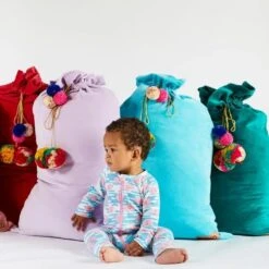 Kip And Co | Velvet Santa Sack | Red -Simple Play Stories kip co santa sack lavender 50b89a49 fc8f 4ea6 be2b b0067e391e7d