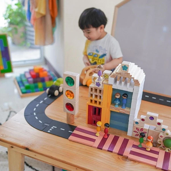 KAPLA | Wooden Building Planks | 40 Squares | Light Blue 5 KAPLA | Wooden Building Planks | 40 Squares | Light Blue - Image 5