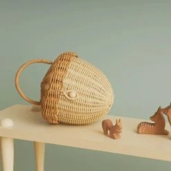 Olli Ella | Rattan Acorn Basket -Simple Play Stories olli ella acorn basket bag 2