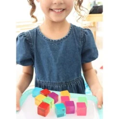 Papoose | Lucite Cubes 16 Bright Blocks With Tray -Simple Play Stories playdaysinperth for Milk Tooth Papoose Bright Lucite Cubes 22