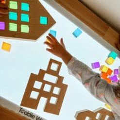 Papoose | Dutch Wood Houses 3 Pieces -Simple Play Stories playdaysinperth for Milk Tooth Papoose Dutch Wood Houses Bright Lucite Cubes 4