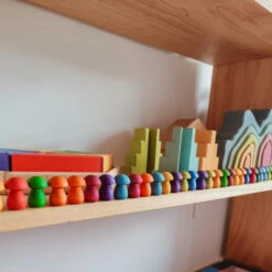 Grimm's | Stepped Roofs | Pastel -Simple Play Stories the gorman lane for Milk Tooth Grapat Rainbow Mushrooms Grimms Pastel Stepped Roofs Cave