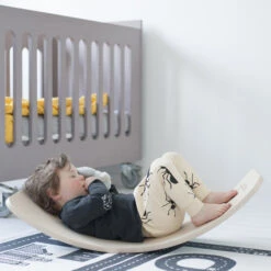 Wobbel Board Original | Baby Mouse Grey Wool Felt 10 Wobbel Board Original | Baby Mouse Grey Wool Felt -Simple Play Stories wobbel board rock balance wooden play equipment 5