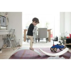 Wobbel Board Original | Mouse Grey Wool Felt -Simple Play Stories wobbel board rock balance wooden play equipment 7